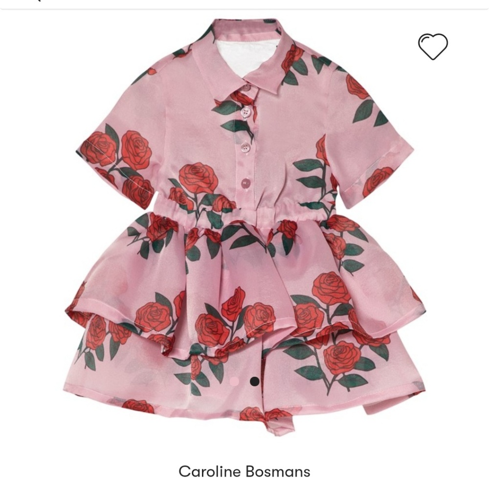 CAROLINE BOSMANS ORGANZA ROSE BLUSH DRESS